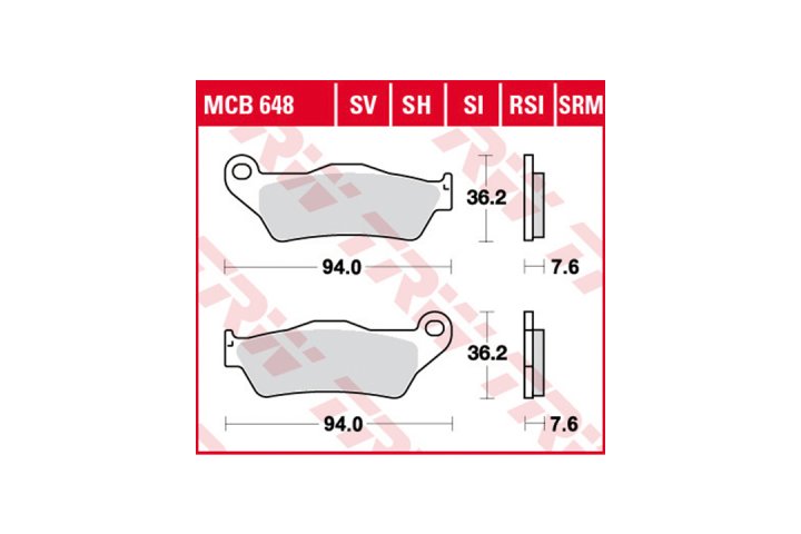 TRW Bremsbelagsatz EC MCB648EC MX125 TZ BX505 Enduro G450X E45X Elefant 900 5B DS404 Wild HP