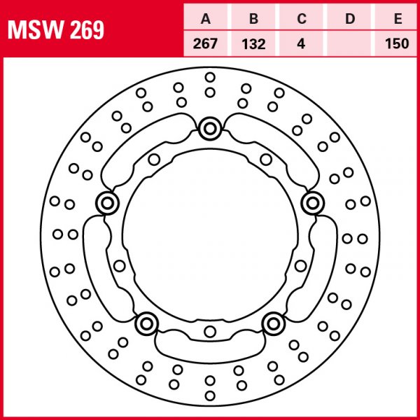 TRW Bremsscheibe Allround schwimmend MSW269 YP400 Majesty SH05