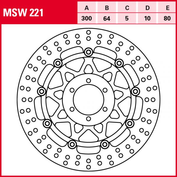 TRW Bremsscheibe Allround schwimmend MSW221 FZR400RR 4DX RST1000 Mille Futura PW