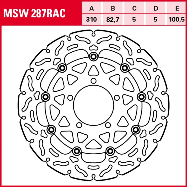 TRW Bremsscheibe Sportiv schwimmend MSW287RAC Street Triple L67LR