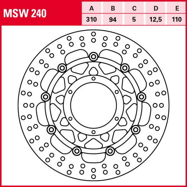 TRW Bremsscheibe Allround schwimmend MSW240 CBR600RR PC37