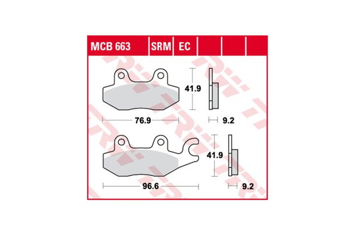 TRW Bremsbelagsatz EC MCB663EC Öz Papio 125 S3 125 NSR75FII Rollercraft 50 Partner 100 Dink