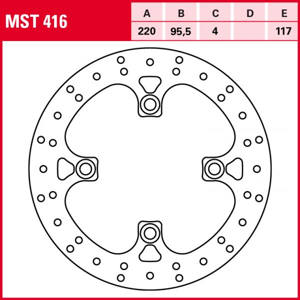 TRW Bremsscheibe Allround starr MST416 YFM700 Grizzly EPS