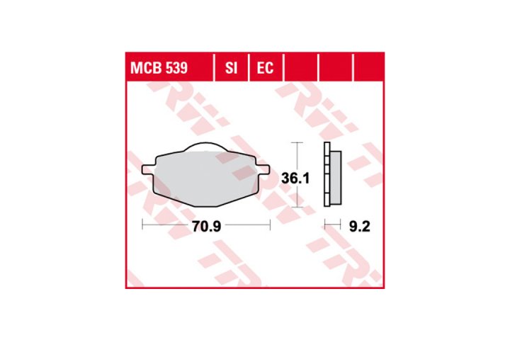 TRW Bremsbelagsatz EC MCB539EC Euro 350 Brillo 125 XO Electric Apache 125 Blog 160 i.e. TZR 5