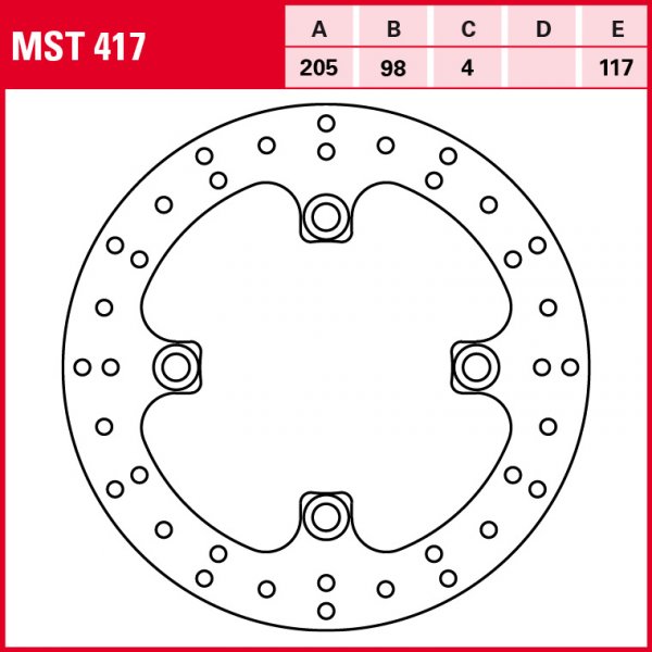 TRW Bremsscheibe Allround starr MST417 YFM700 Grizzly EPS