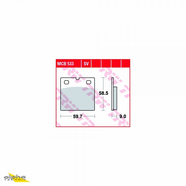 TRW Bremsbelagsatz MCB533 R80GS BMW247E California 1000 VT TSS Electro 8 VA T140W 900 SEI