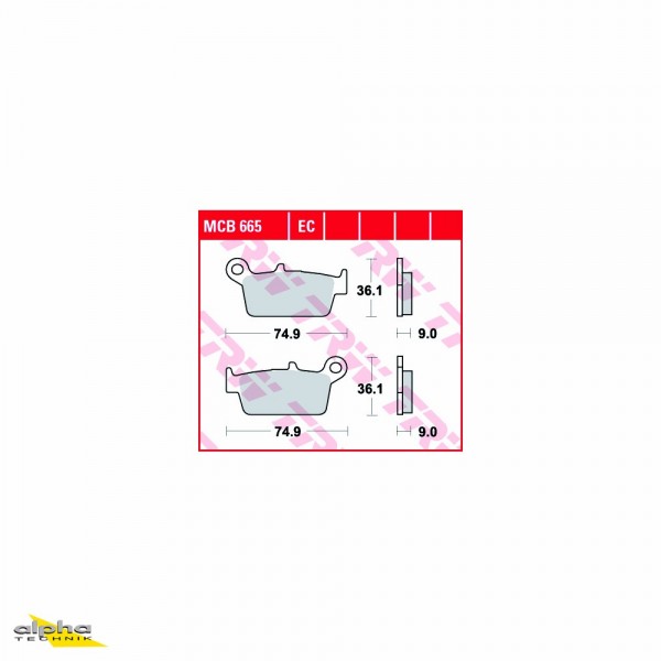 TRW Bremsbelagsatz MCB665 Manboy SL250 SV125 F121 SR80 Samba F082-DE KLX250R Besbi Amarcord