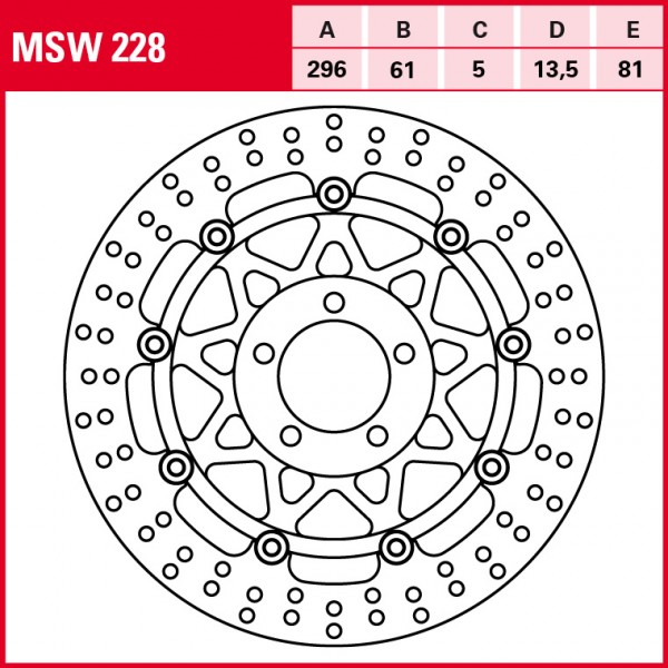 TRW Bremsscheibe Allround schwimmend MSW228 ZX6R Ninja ZX600G