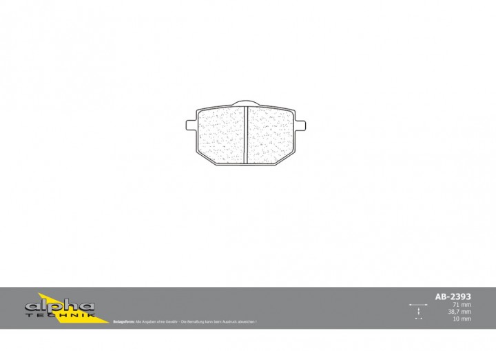 ALPHA TECHNIK Bremsbelag Straße mit ABE für XT600 2NF NTX750 LX