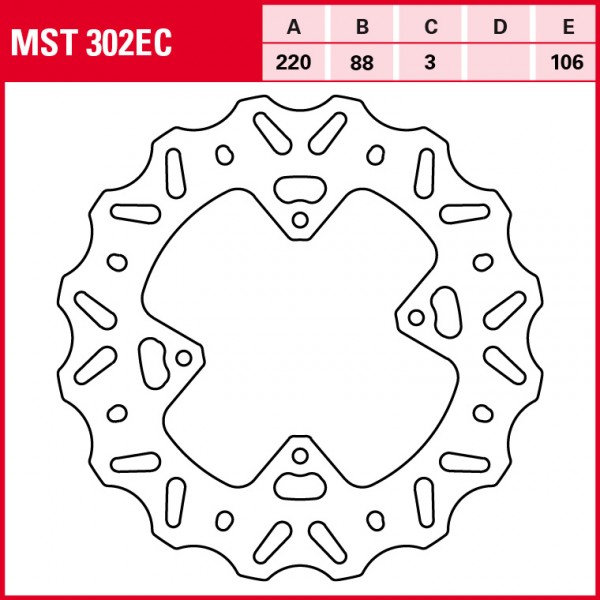 TRW Bremsscheibe Offroad starr MST302EC CR80R HE04