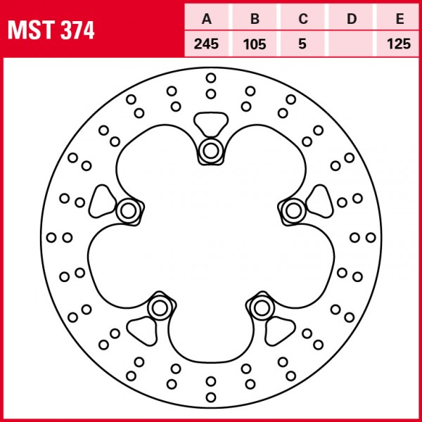 TRW Bremsscheibe Allround starr MST374 FZ6 RJ14