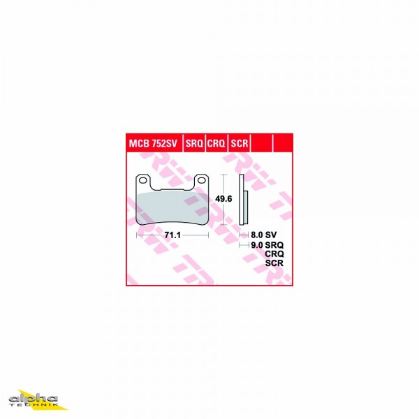 TRW Bremsbelagsatz MCB752CRQ DL1000 V-Strom DD Z900RS ZR900C