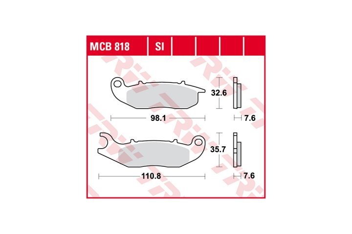 TRW Bremsbelagsatz MCB818SI CRF250L MD38 Tango 125 TG4T EC250F CRE125RR PR7 Adventure