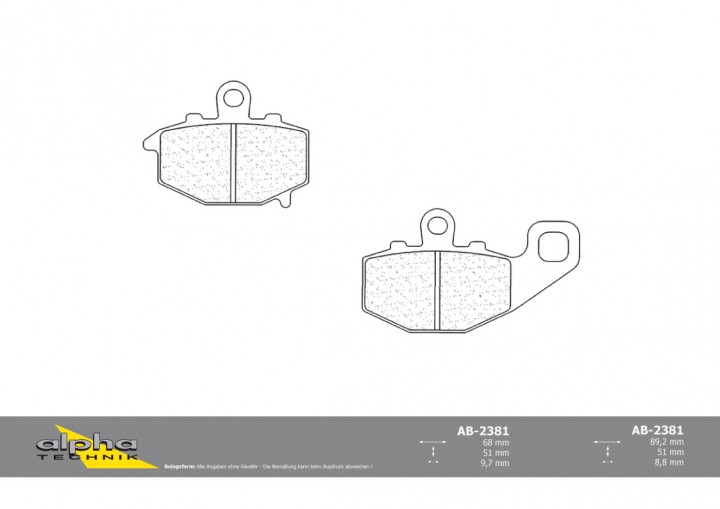ALPHA TECHNIK Bremsbeläge ER6f EX650A