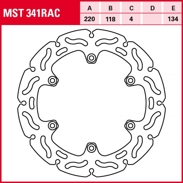 TRW Bremsscheibe Sportiv starr MST341RAC KLX400 DR125SM CS