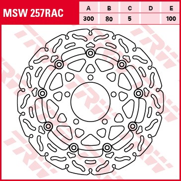 TRW Bremsscheibe Racing schwimmend MSW257RAC-SP ZX6R Ninja ZX636C