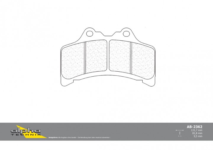 ALPHA TECHNIK Bremsbelag Straße mit ABE für GTS1000 4BH