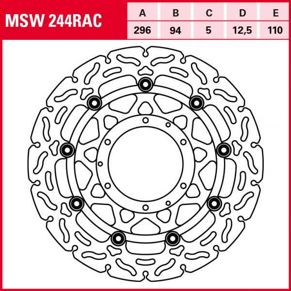 TRW Bremsscheibe Sportiv schwimmend MSW244RAC CBR600F PC35