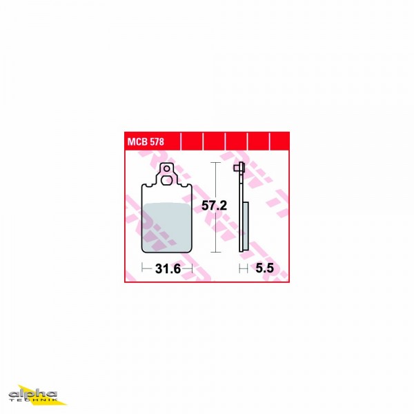 TRW Bremsbelagsatz MCB578 F15 Firefox ZJM44 S53 Sperber MS50 50 GO KTMGO50 Sahel Chrono 50 AF