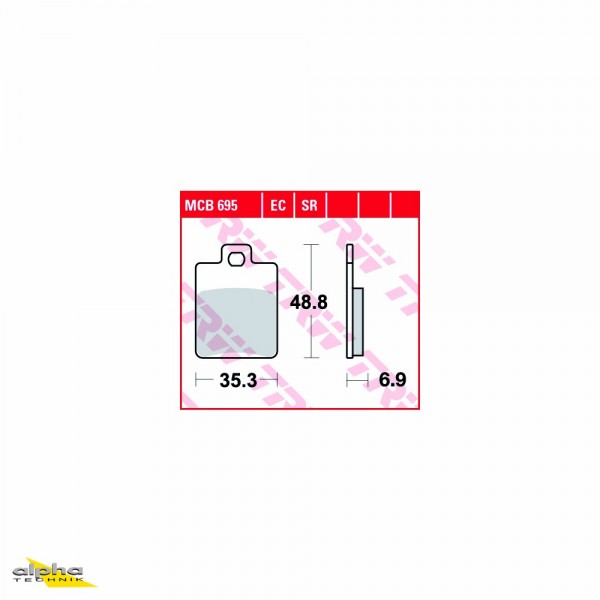 TRW Bremsbelagsatz MCB695SR GTS Fly 100 M53 Purejet C14 Citystar 200 Sonar 50 LR