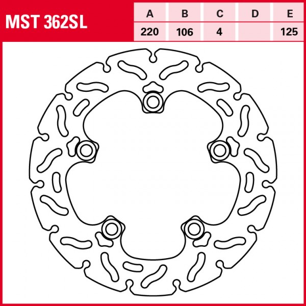 TRW Bremsscheibe Racing starr MST362SL YZF-R6 RJ11