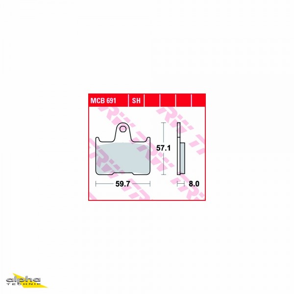 TRW Bremsbelagsatz MCB691 1000SFX MZ 1000 ZZR1400 ZXT40E XL1200CX Sportster Roadster VT750C S