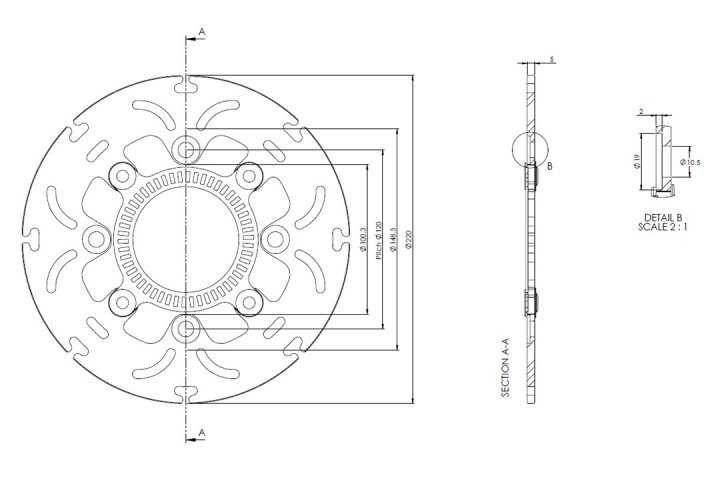 alpha Technik Bremsscheibe ABD33 starr für ER6n ER650C