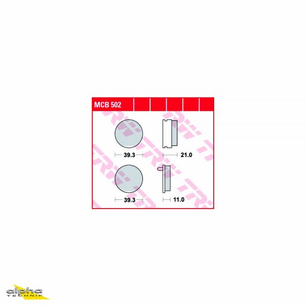 TRW Bremsbelagsatz MCB502 CB125T CB125T