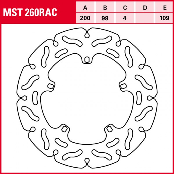 TRW Bremsscheibe Sportiv starr MST260RAC Vespa Sprint 50 C53 Boulevard 125 M57 People 50 B9 Centro 5