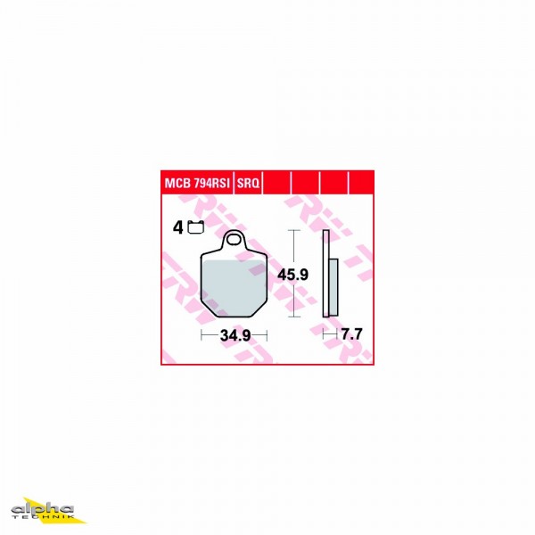 TRW Bremsbelagsatz MCB794RSI 450 SMR CRM450 CRM450 FS570