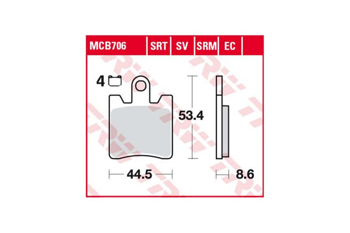 TRW Bremsbelagsatz EC MCB706EC QL125 Steezer Epsilon SC250 AN250 Burgman AN GTS125 LM25W