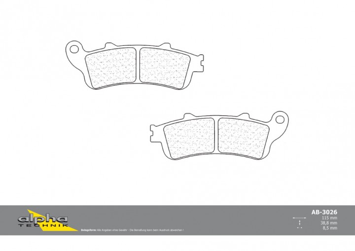 ALPHA TECHNIK Bremsbelag Scooter mit ABE für Jazz 250 MF07 SV250 unbekannt