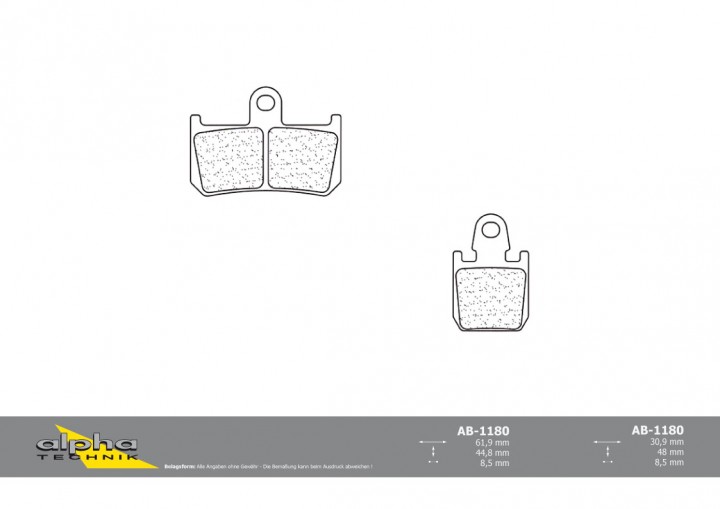 ALPHA TECHNIK Bremsbelag Racing ohne ABE für YZF-R1 RN19