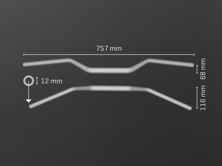 ABM Alulenker streetbike booster Ø28,6 mm 0439 - mit Aussparung zentral für