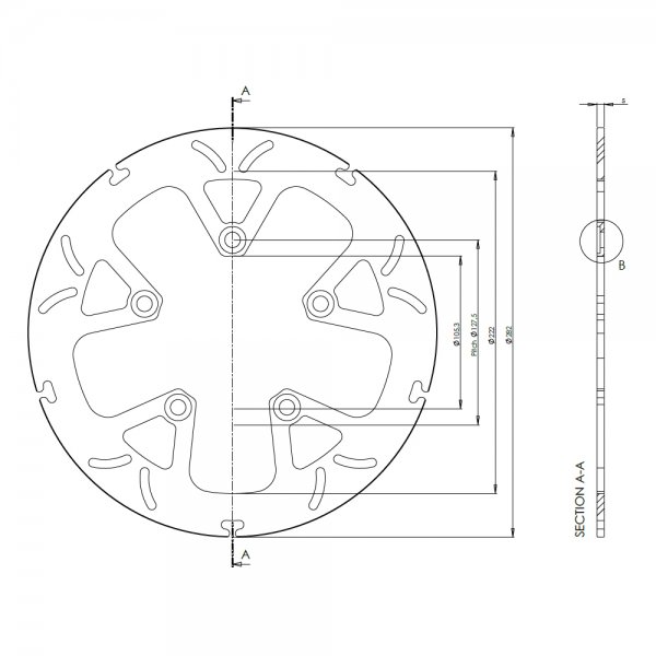 alpha Technik Bremsscheibe ABD33 starr für Tiger 1200 XR XRX Low V301 EURO4