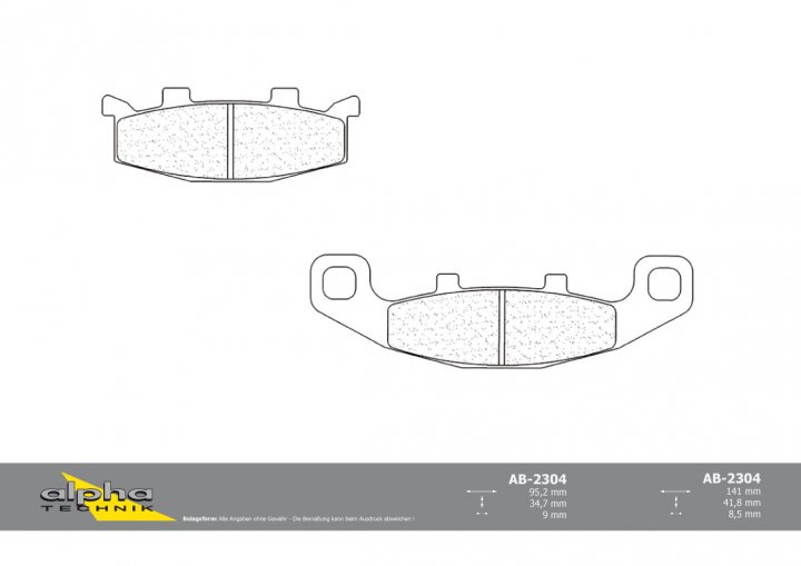 ALPHA TECHNIK Bremsbeläge GT250 Comet ER5 ER500A DR800 SR43A