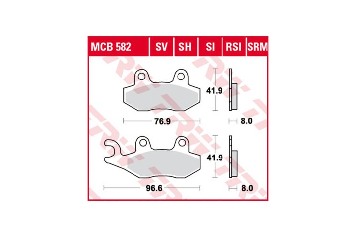 TRW Bremsbelagsatz EC MCB582EC SX125 KX Macis 125 NSR150 CR125 KLX125 LX125C Cityblade L23 Ga