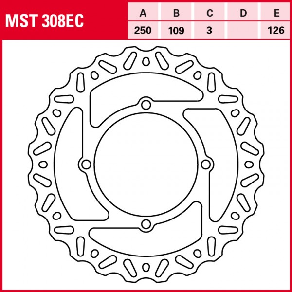 TRW Bremsscheibe Offroad starr MST308EC RM-Z250 KX250F KX250