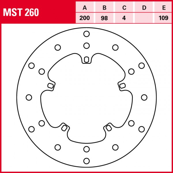 TRW Bremsscheibe Allround starr MST260 Atlantis 50 AL Vespa S125 i.e. M68 Ice 50 C30 Centro 50 ZJM42