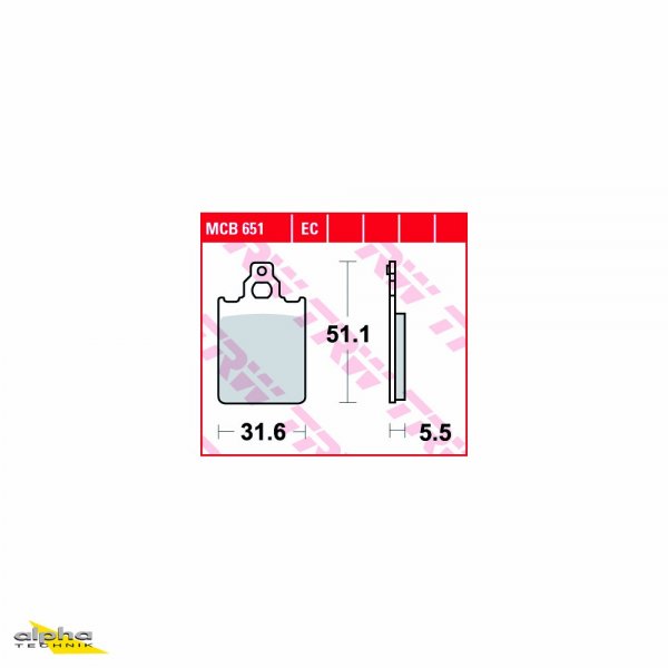 TRW Bremsbelagsatz MCB651 Supercity 50 Vespa PX150 P150X Formula 125 FR2