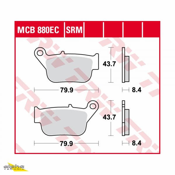 TRW Bremsbelagsatz MCB880SRM X-Max 250 SG26