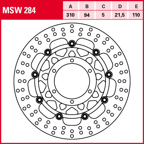 TRW Bremsscheibe Allround schwimmend MSW284 ST1300 Pan European SC51