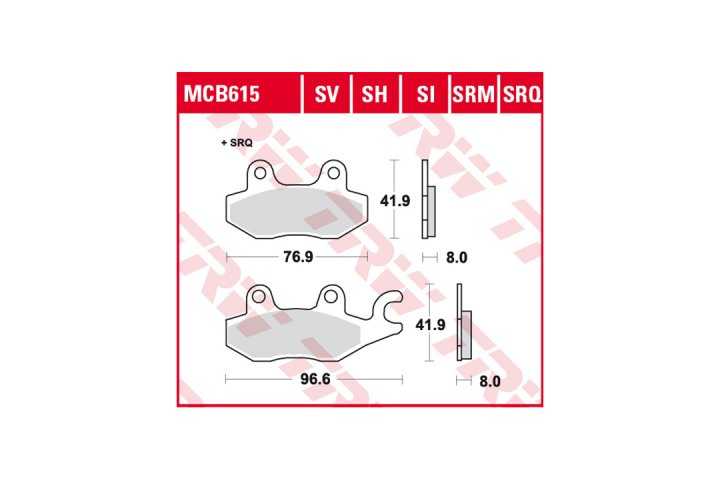 TRW Bremsbelagsatz EC MCB615EC Overland Canyon 500 M1 Viper NSR50 AC08 GV300 .it EL125 Elimin