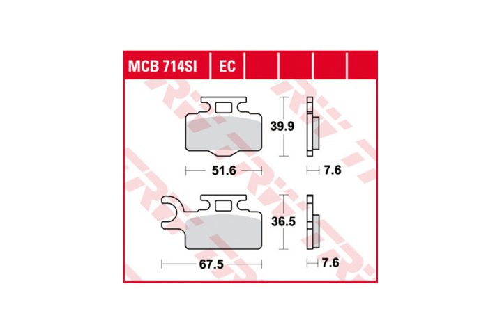 TRW Bremsbelagsatz EC MCB714EC KX65 KX065A RM65