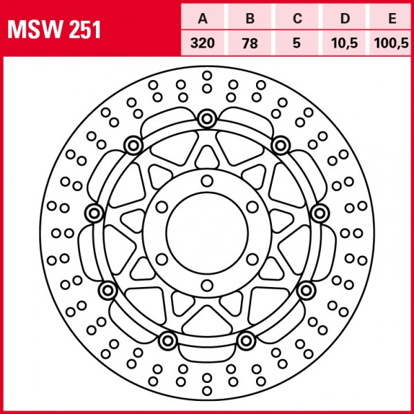 TRW Bremsscheibe Allround schwimmend MSW251 Daytona 955i T595