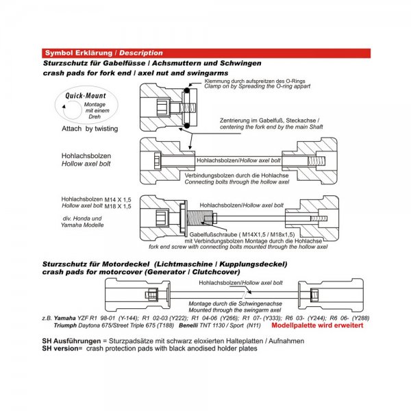 GSG Padsatz (rot) * Hinterrad * für