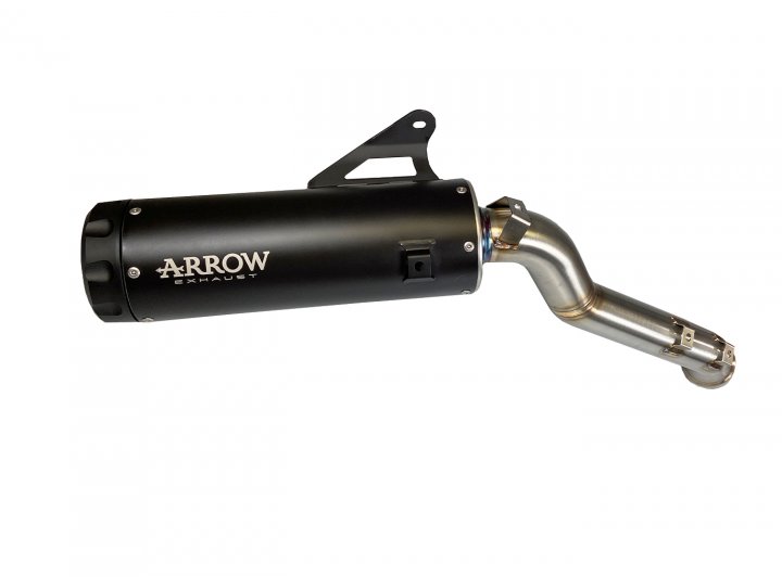 ARROW Auspuff REBEL Sip-On Edelstahl schwarz mit schwarzer Aluminium-Endkappe für Honda CL500 Modell