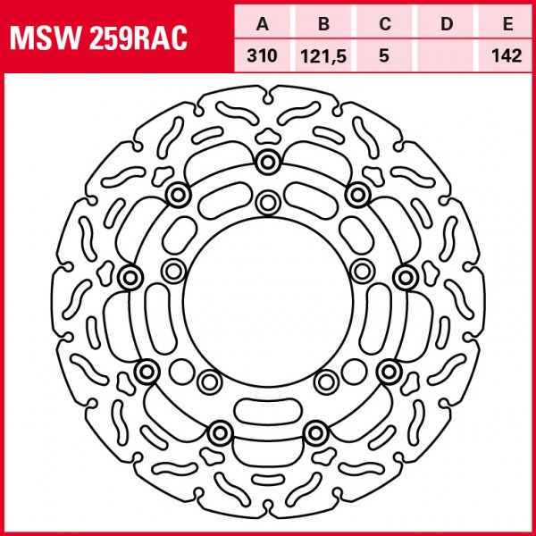 TRW Bremsscheibe Sportiv schwimmend MSW259RAC DL650 V-Strom WC70