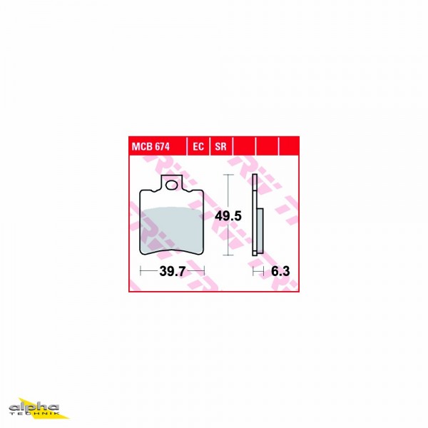 TRW Bremsbelagsatz MCB674SR 491 BA01 Classic 50 GI Ciak 50 52 Reggae 50 FE053DE ARK 50AC BS Ze