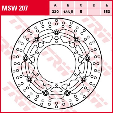 TRW Bremsscheibe Allround schwimmend MSW207 1050 Adventure KTM Adventure